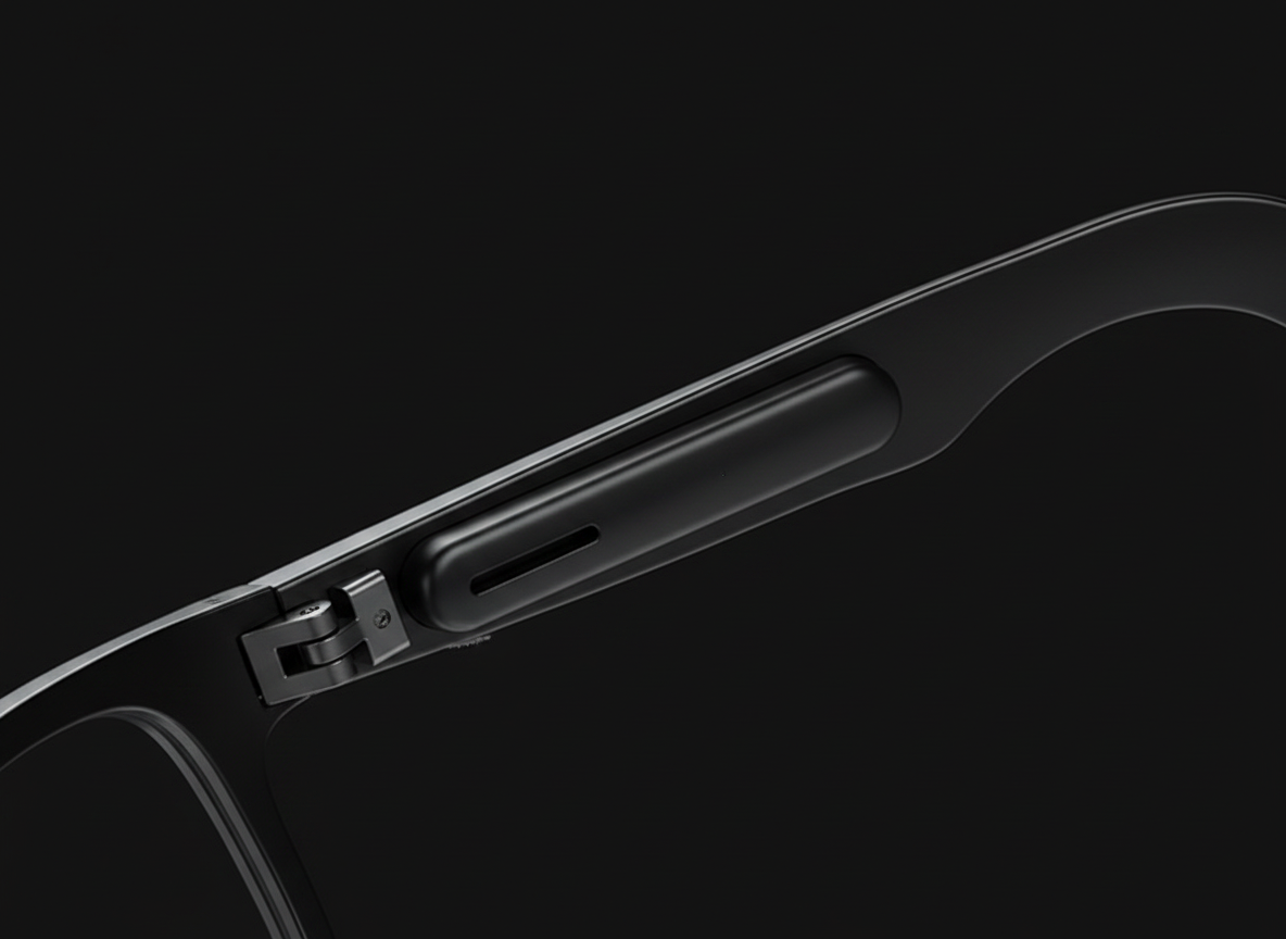 Close-up of the NEXVO One temple arm and speaker outlet