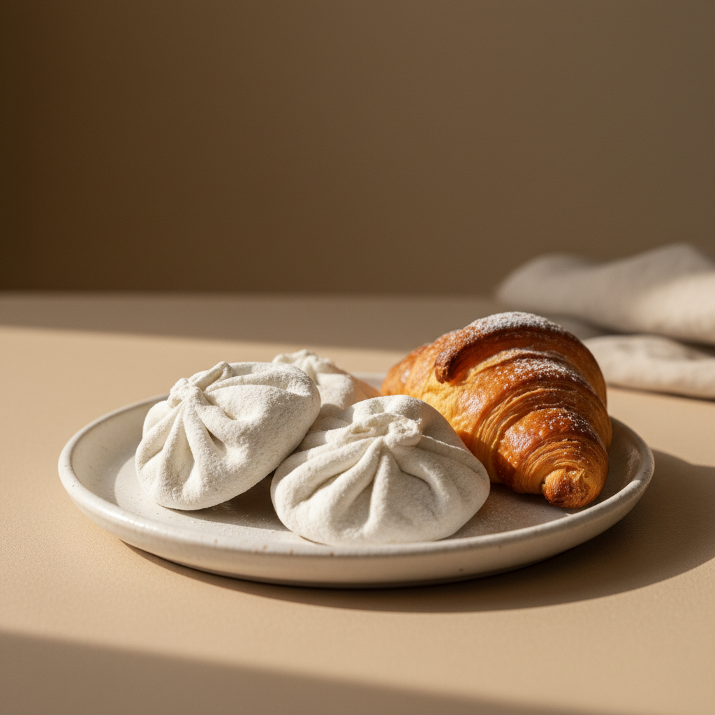 Plate of heavy white pastries