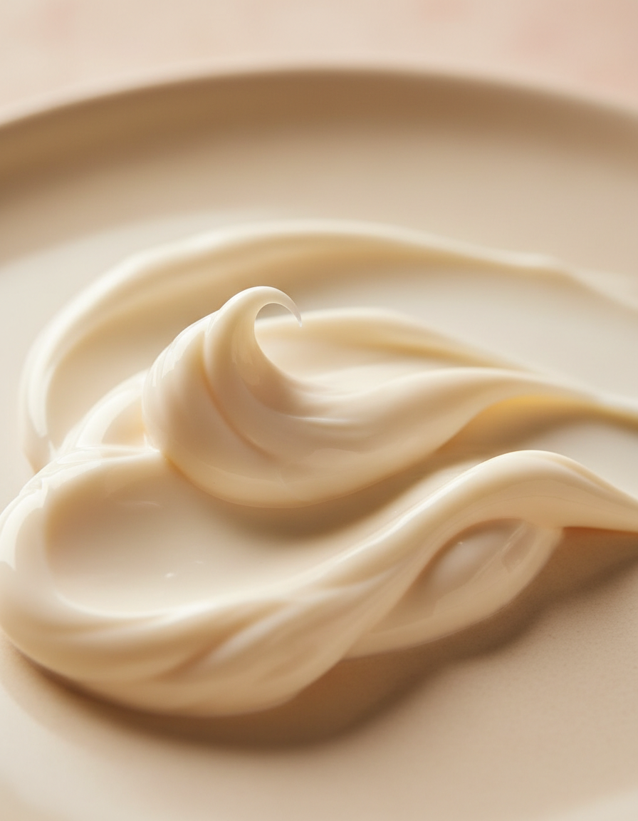 Rich ivory moisturiser texture with soft peaks