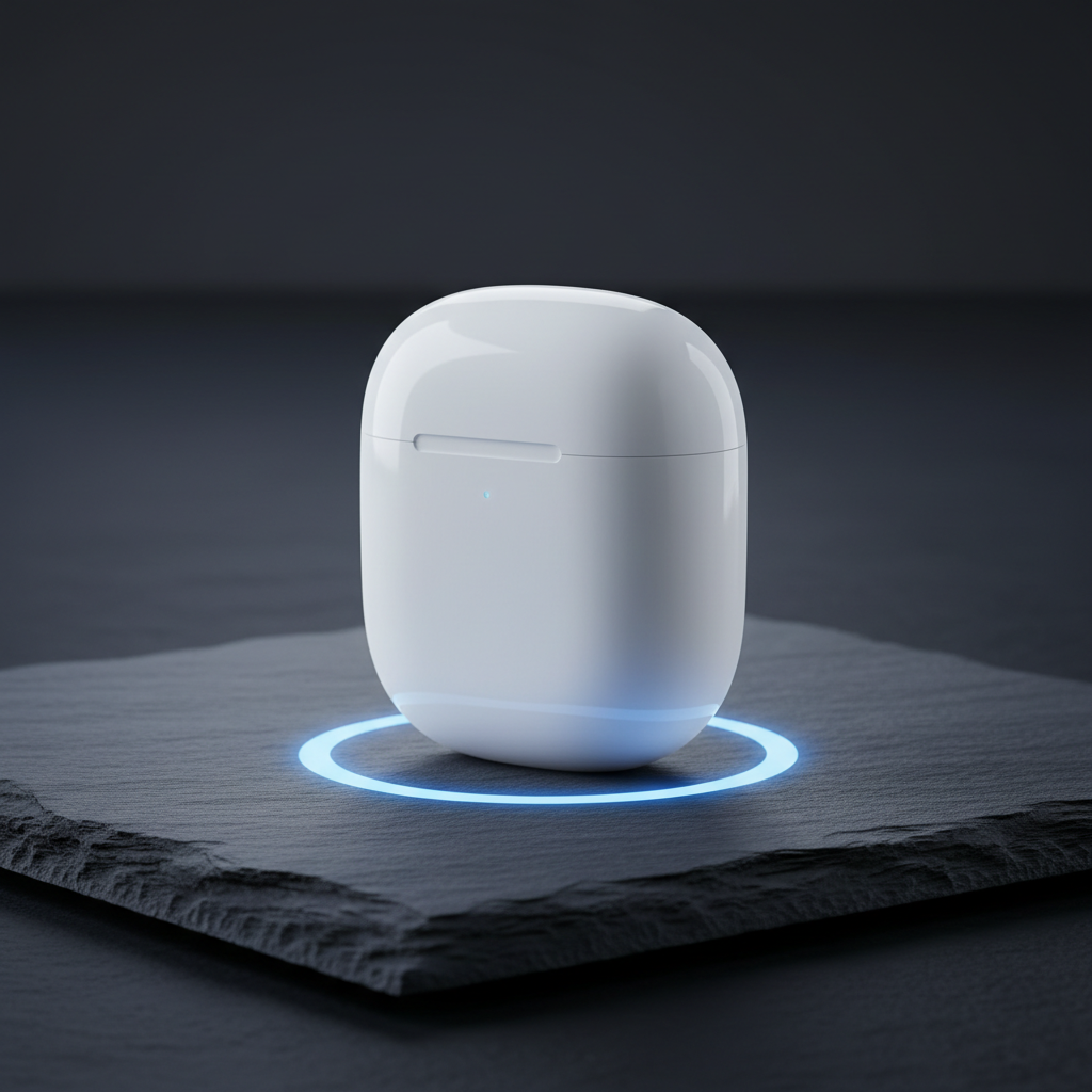 AirPods 3 charging case resting on a dark surface