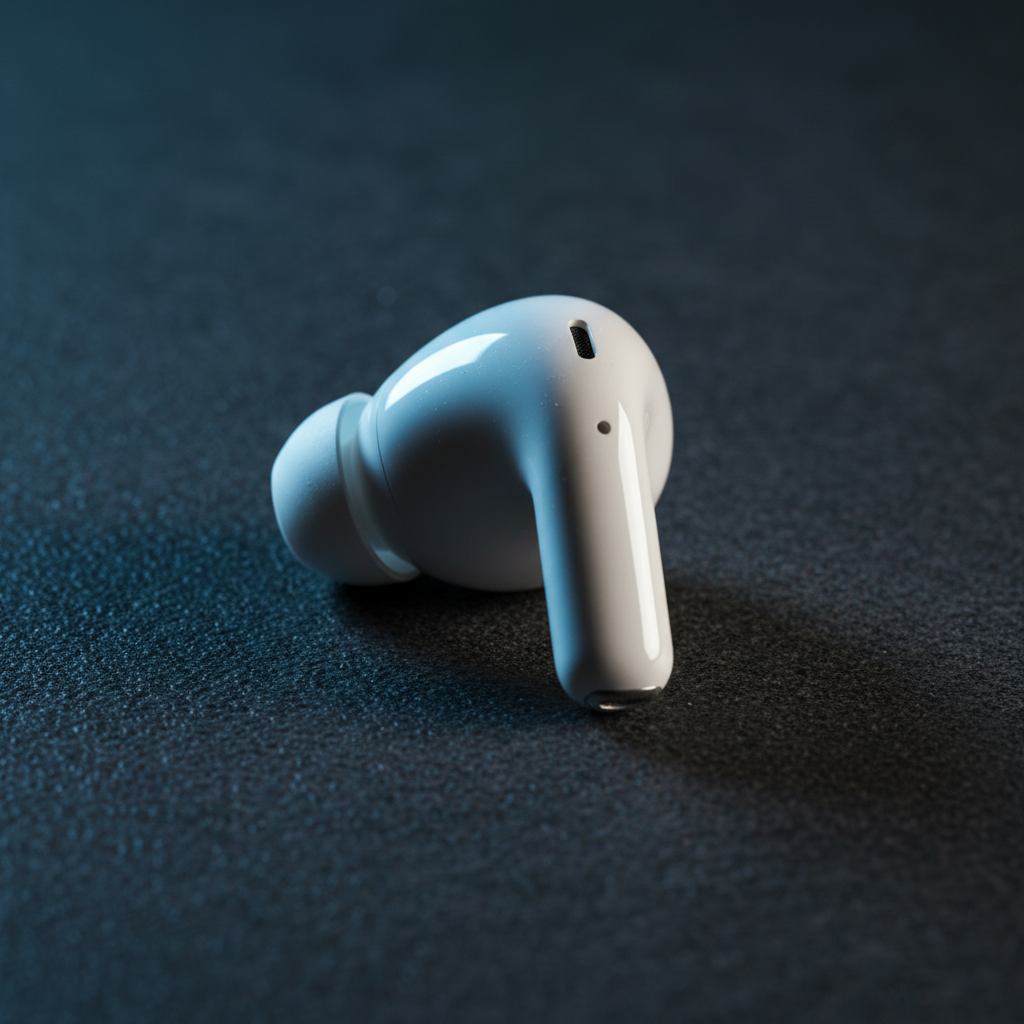 Close-up of a single AirPods 3 earbud