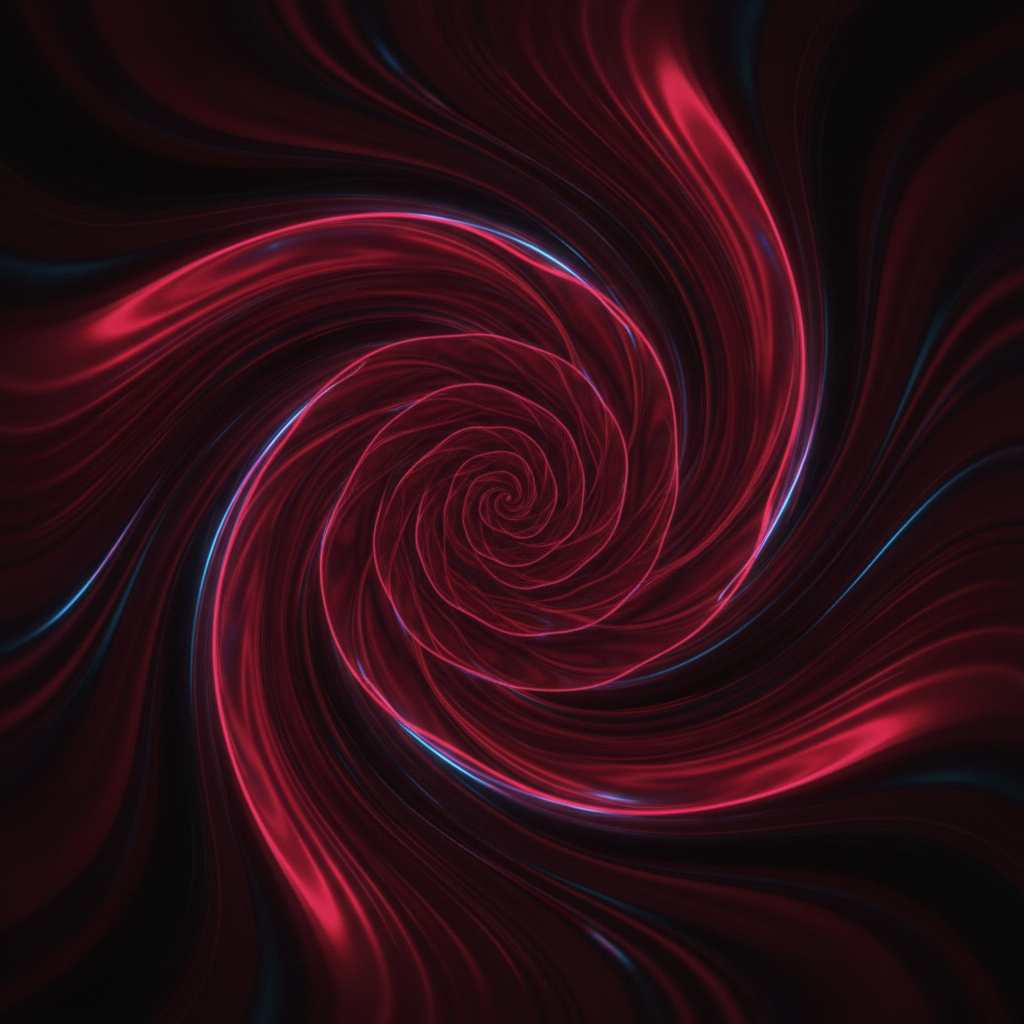 Arte abstracto en seda roja de un próximo juego HOTY