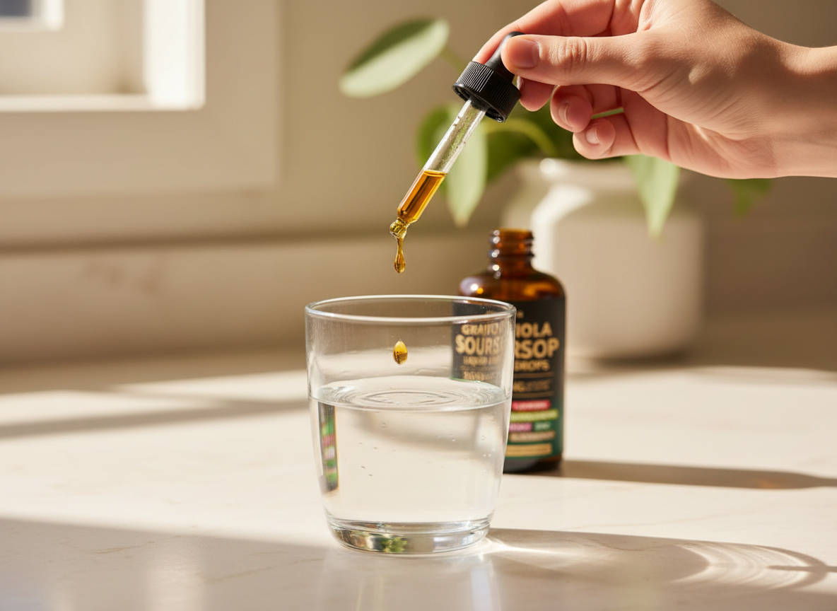 Step 1: 3 drops into your drink of choice