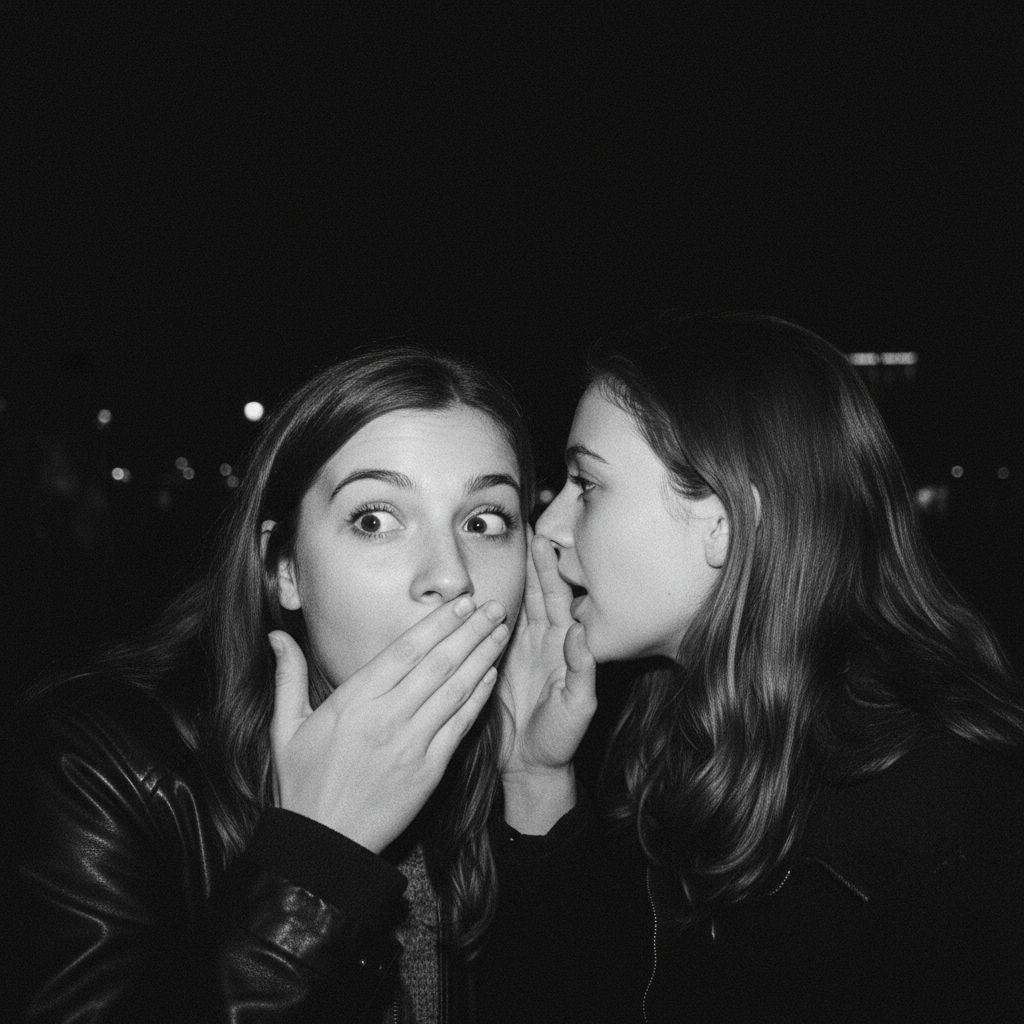 Dos amigas contándose un secreto