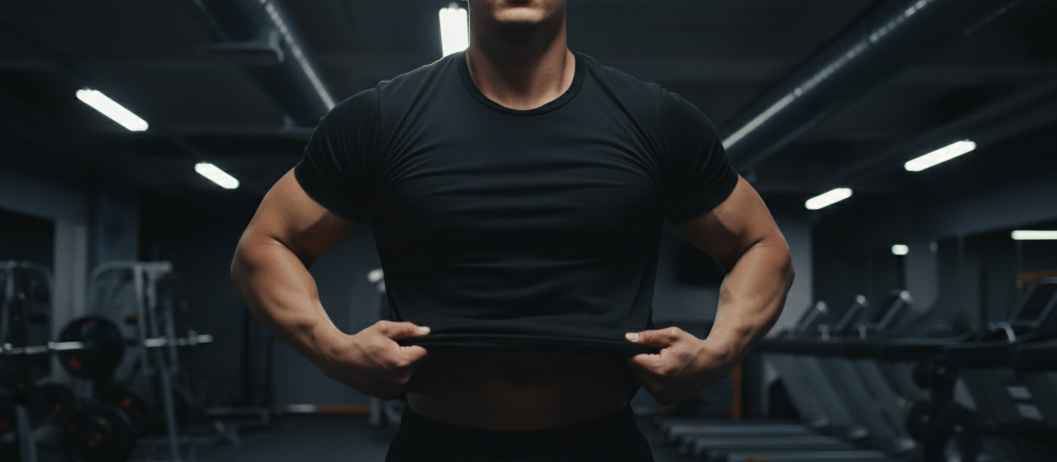 Hombre con ropa deportiva en el gimnasio