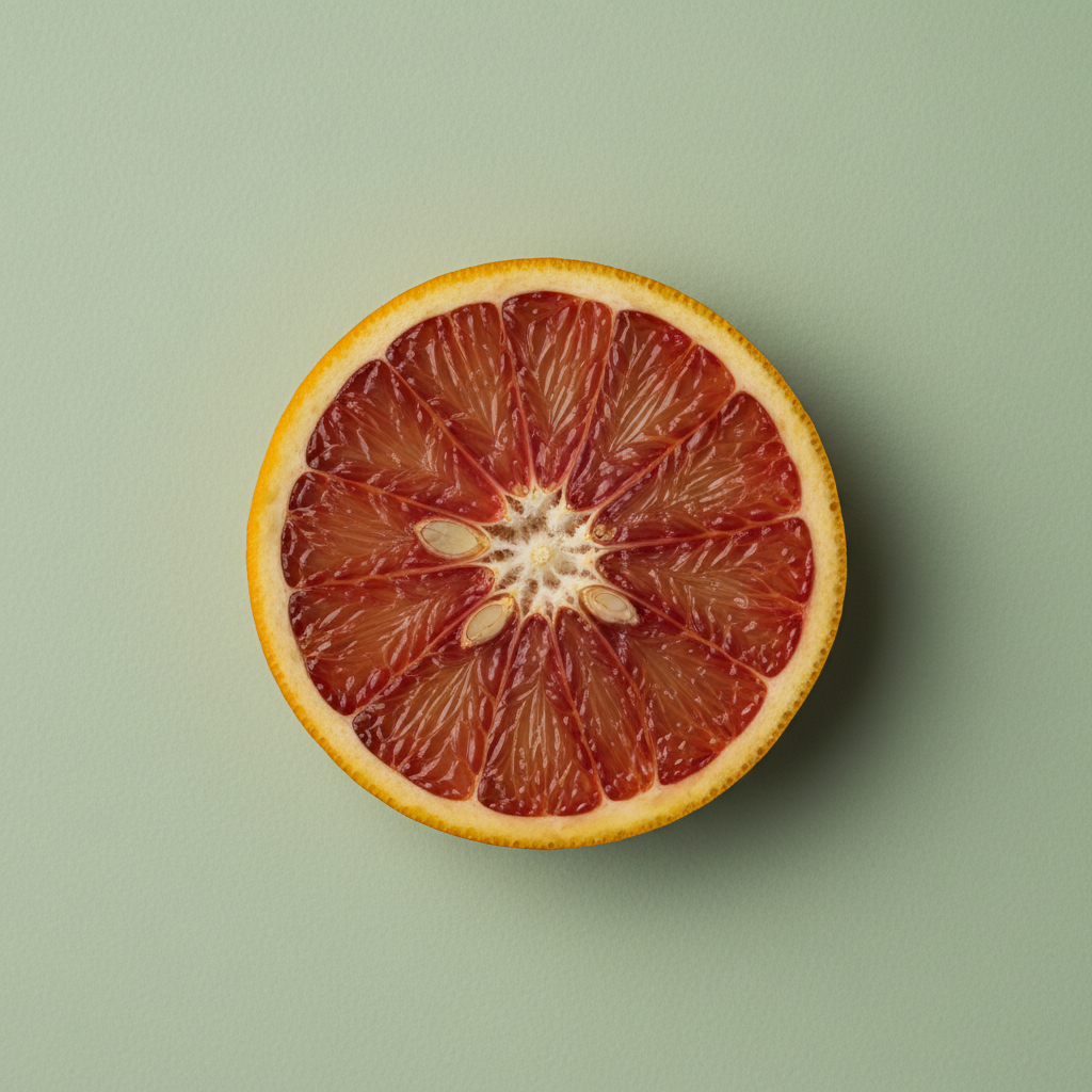 Macrobeeld van een citrusschijf