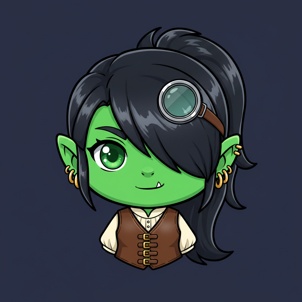 Portrait of Vex, HoloGoblin's goblin card dealer