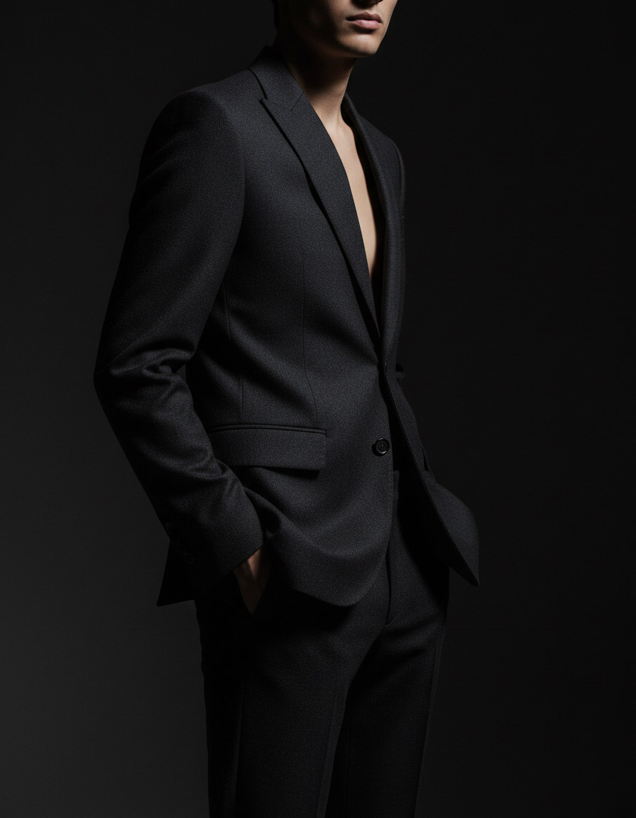 Dark wool two-piece suit