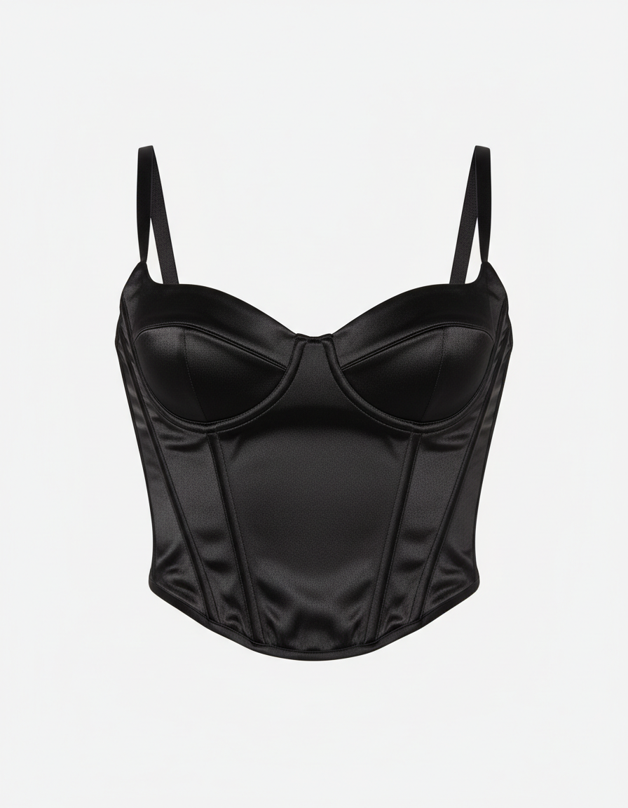 Black structured corset top