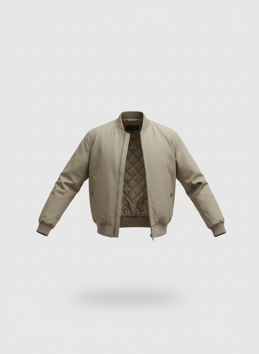 Stone cotton bomber jacket
