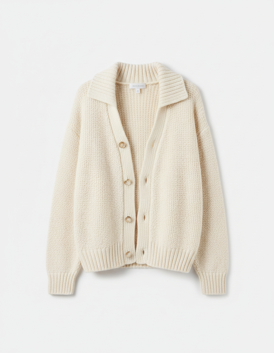 Cream wool cardigan