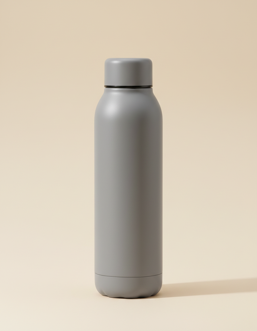 Matte stone-grey insulated stainless steel water bottle