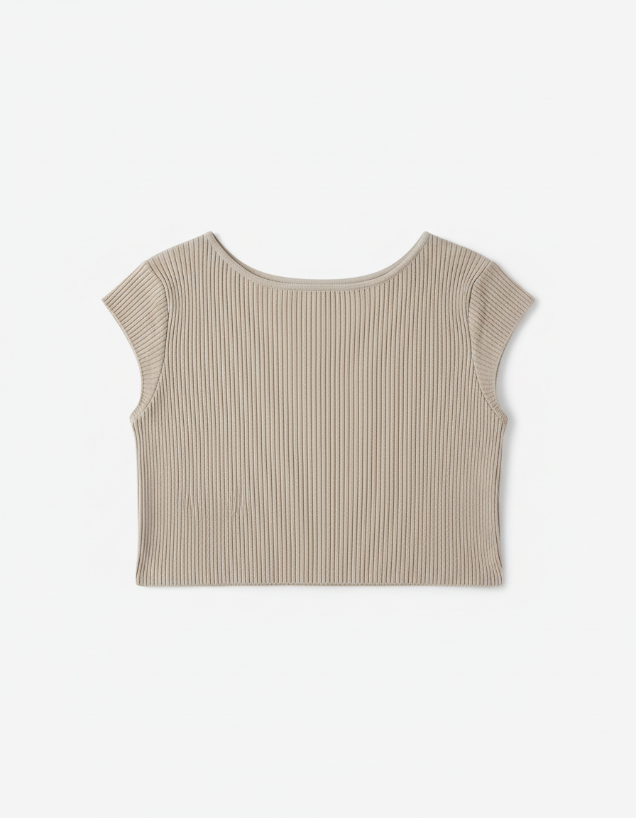 Black ribbed crop top