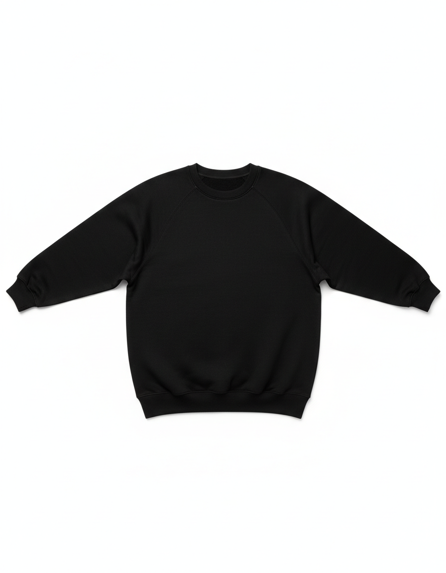 Black crew neck sweatshirt