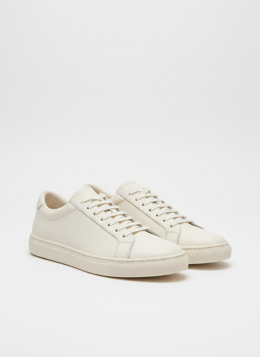 Minimal off-white leather sneakers