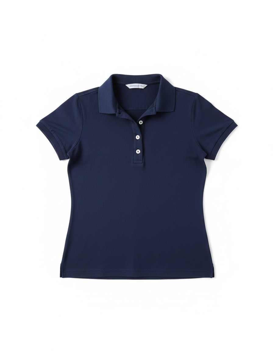 Navy pique polo shirt