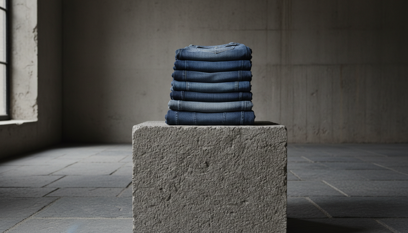 Folded denim