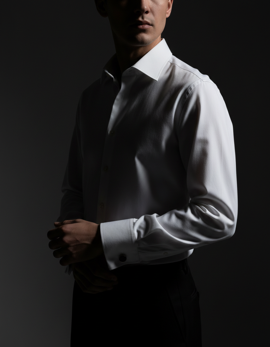 Crisp ivory poplin shirt