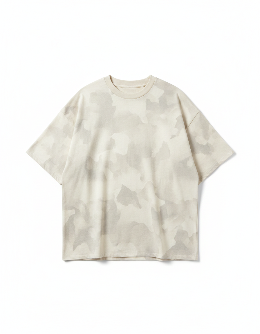 Oversized ecru printed t-shirt