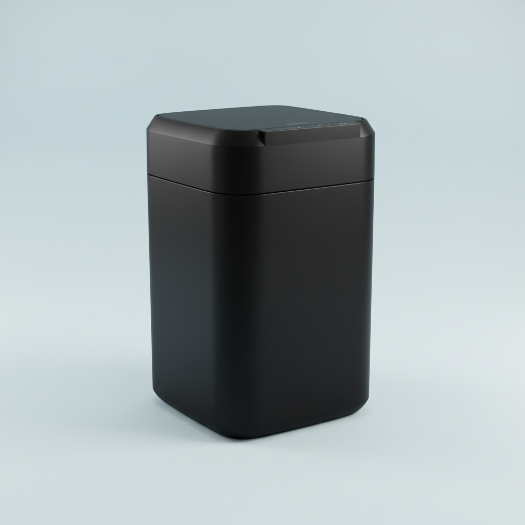Matte black Royal Bin smart trash can