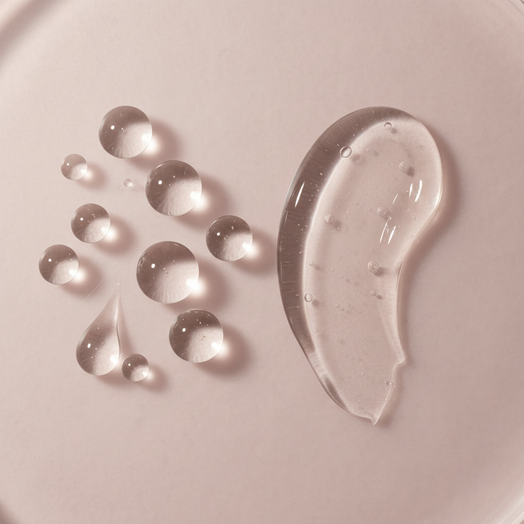 Clear glycerin droplets on glass