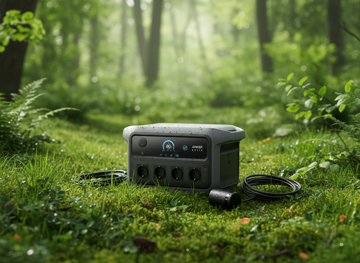 Powerstation im Grünen auf einer Waldlichtung