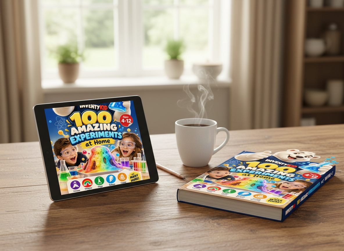 The digital book open on a tablet next to the printed copy