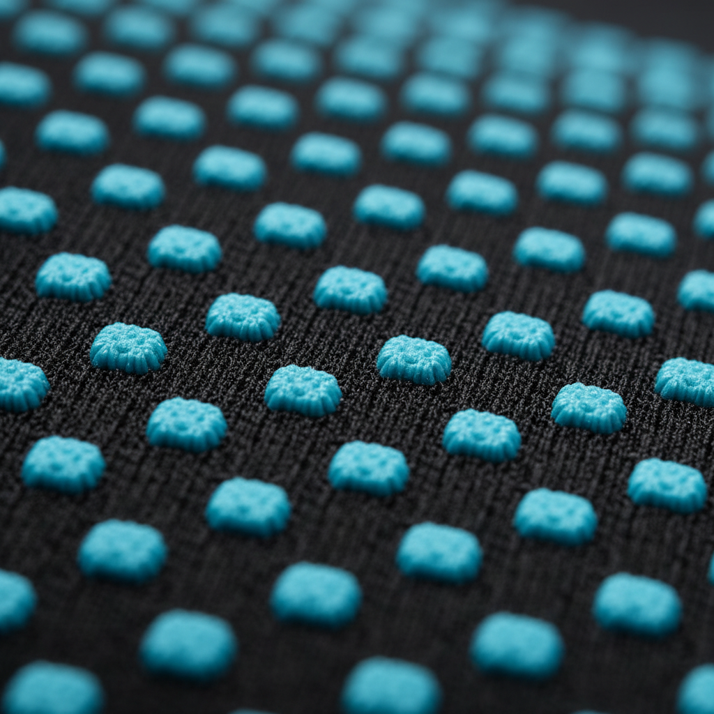 Close-up of the honeycomb ionic compression fabric