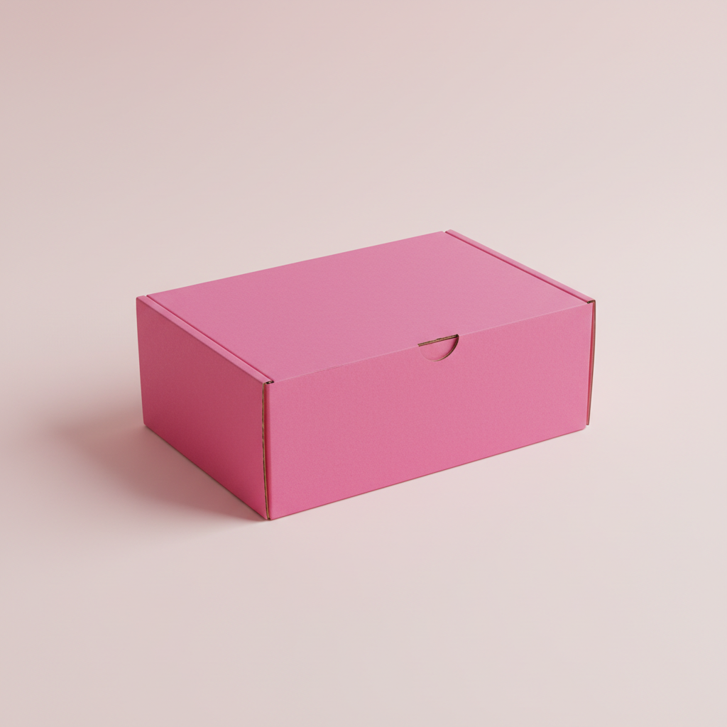 Pink shipping box