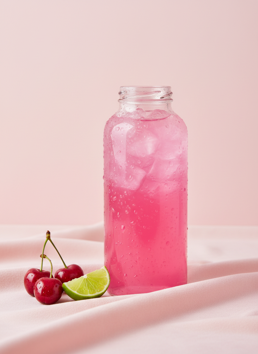 BelliWelli pink fiber drink in a bottle