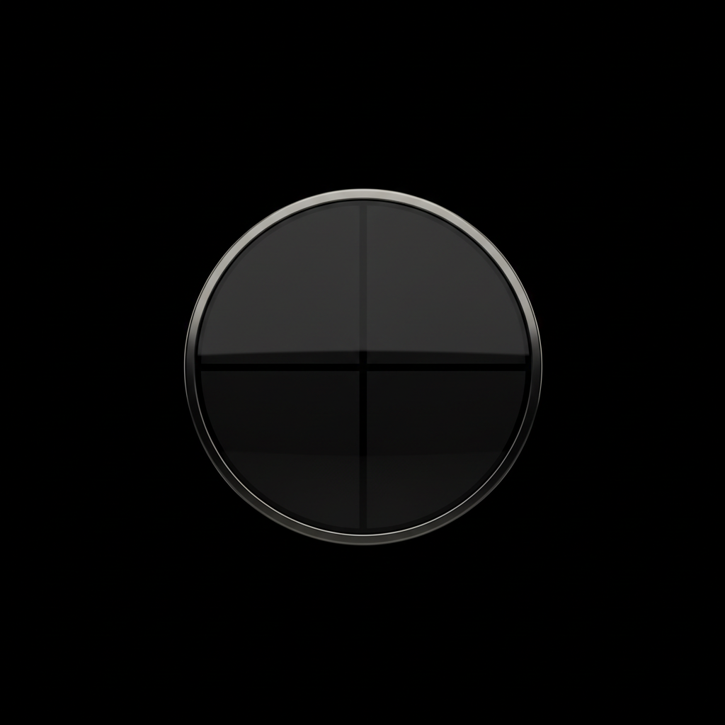Matte black stealth badge face with graphite segments