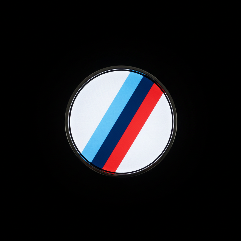 Diagonal light blue, navy and red motorsport stripes