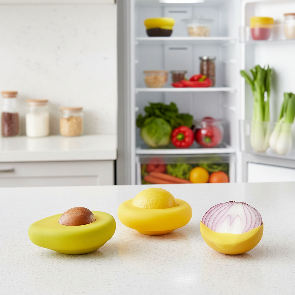 FoodShell™ Silicone Fruit & Vegetable Storage in use in a home kitchen