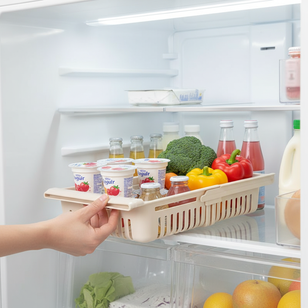 ChillBox™ – Refrigerator Storage Organizer in use in a home kitchen