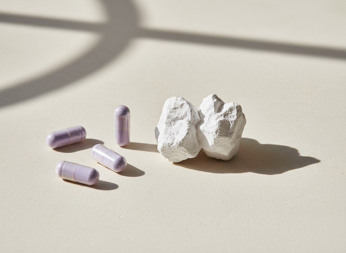 Magnesium mineral crystals and capsules