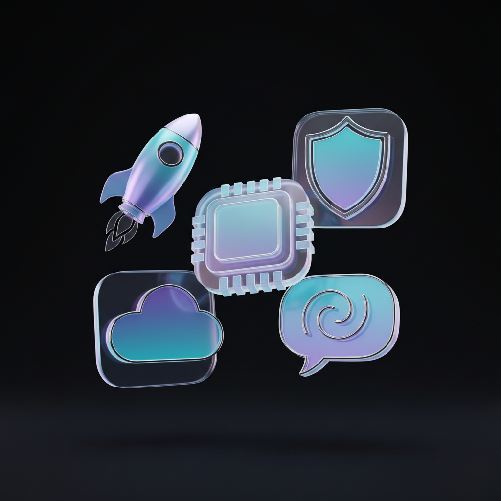3D Tech Icon Bundle 3D mockup