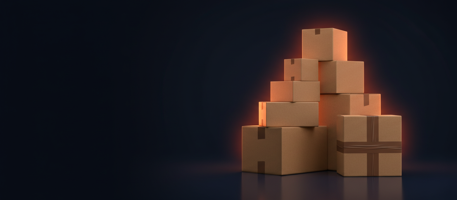 Stack of cardboard shipping boxes ready to ship