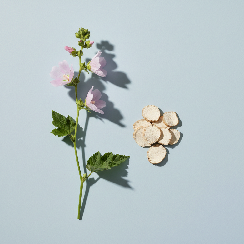 Fiori e radice essiccata di altea