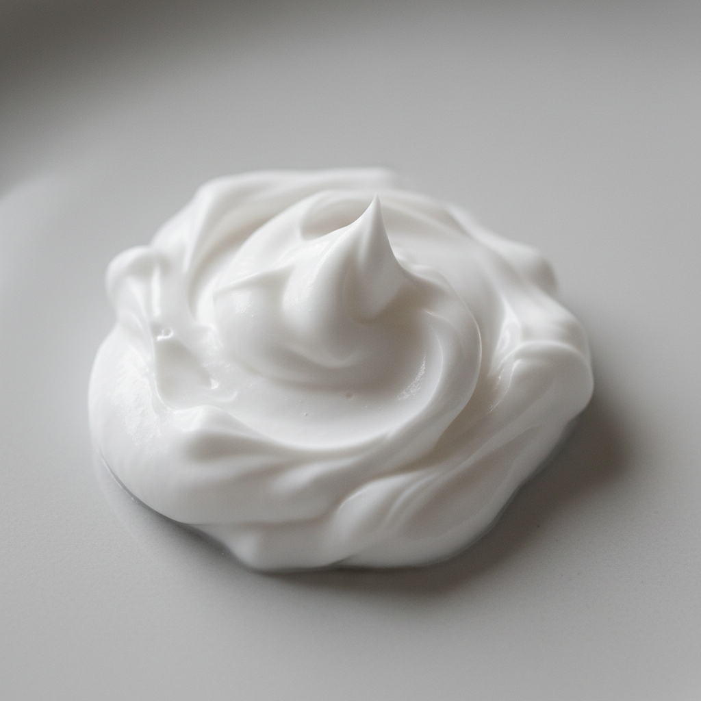 Whipped white moisturizer texture