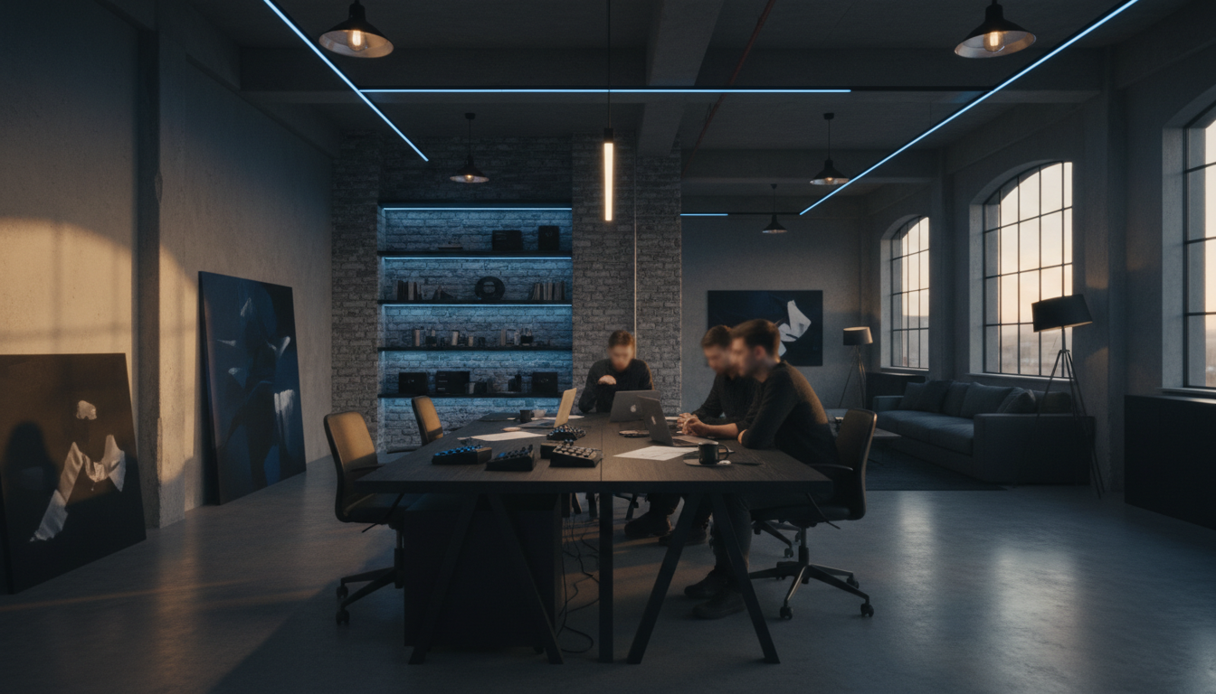 The modue team working around a desk with modular controllers