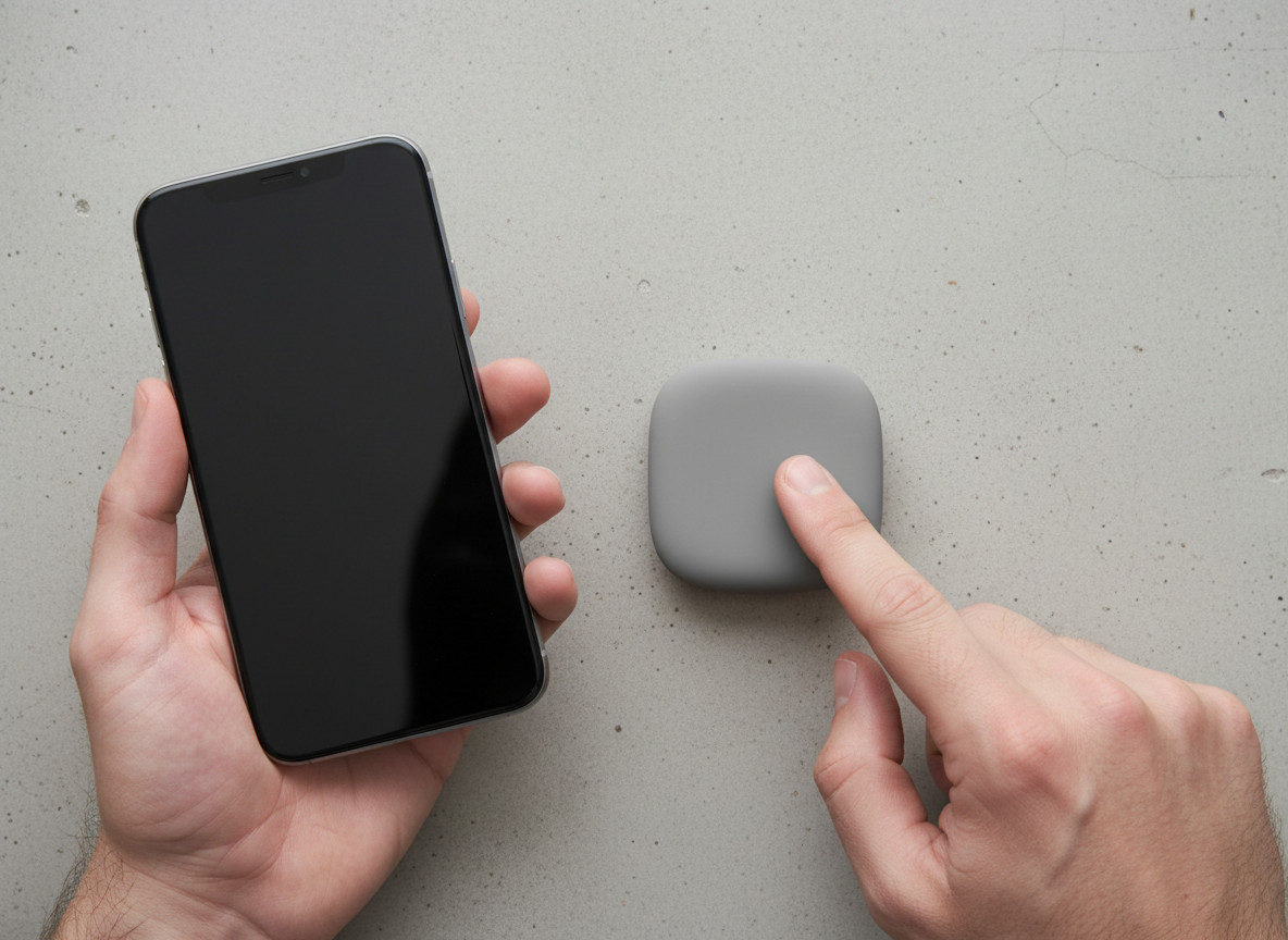 Phone being tapped against the focus device