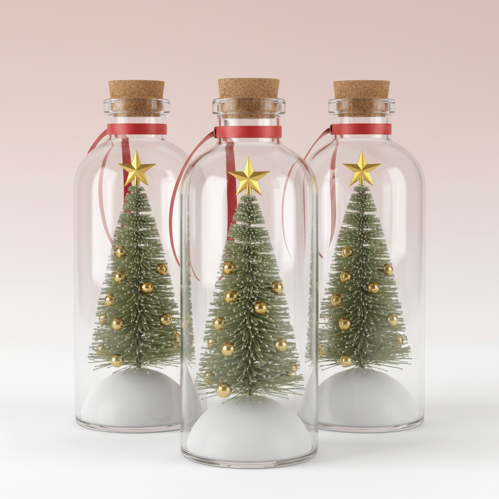 Three recordable glass Christmas ornaments