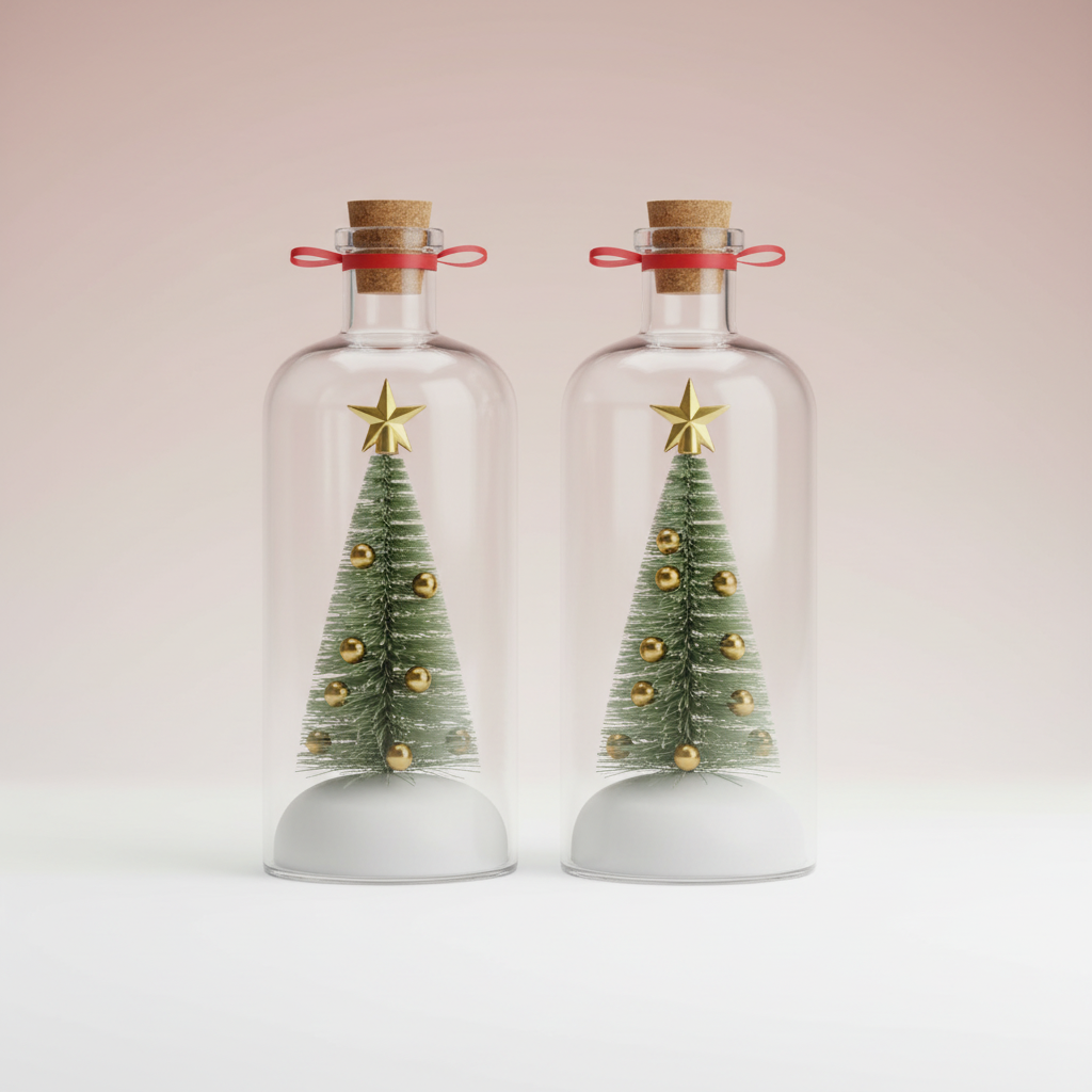 Two recordable glass Christmas ornaments