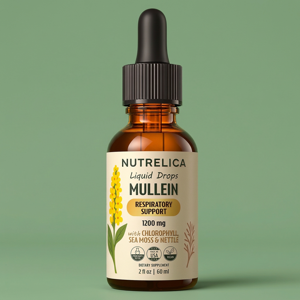 Mullein with Chlorophyll, Sea Moss & Nettle bottle — vegan, zero sugar, alcohol-free and non-GMO