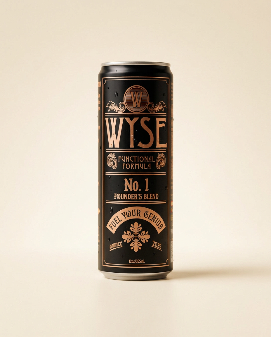 Wyse 12 oz can on a cream backdrop