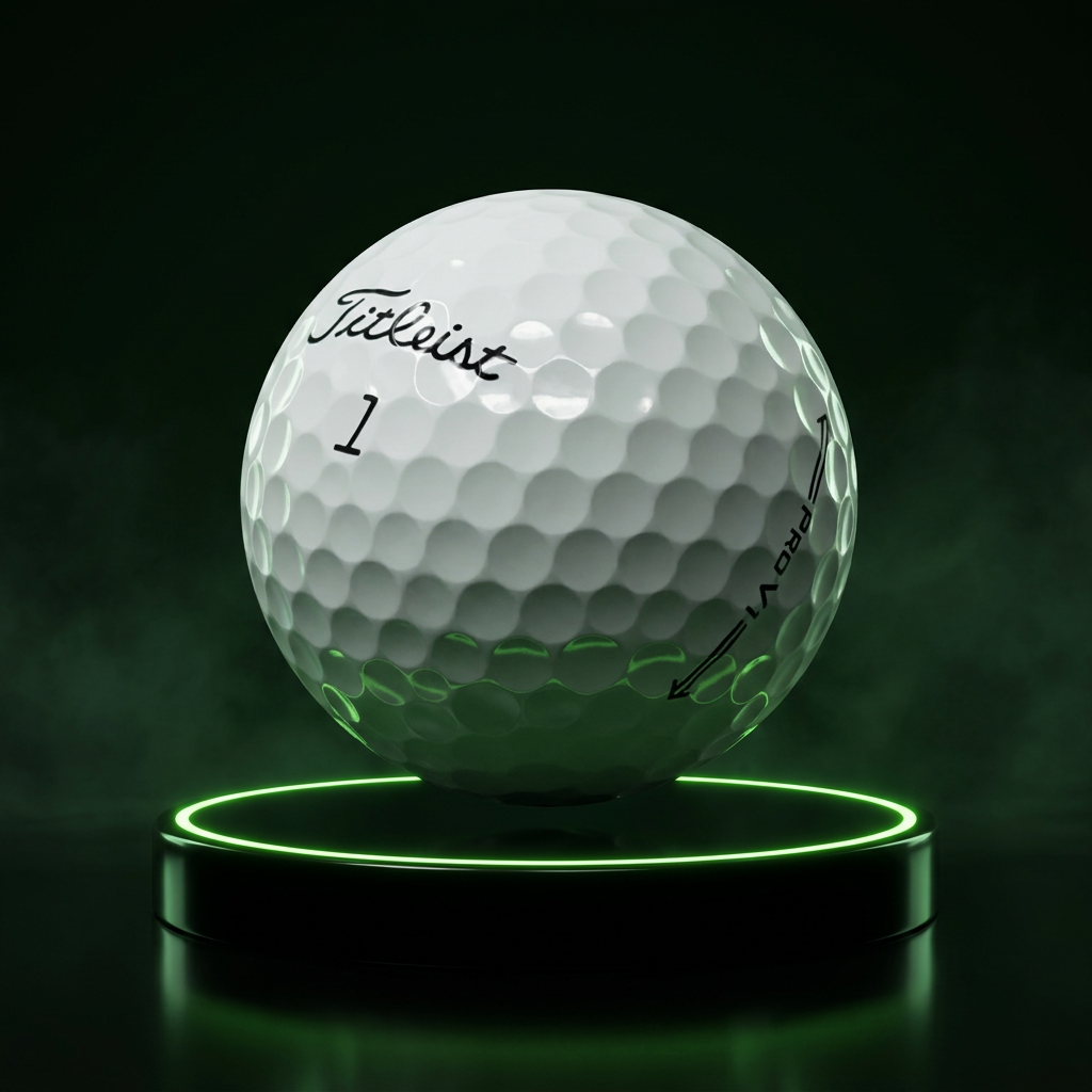 30 Titleist Prov1s/ Pro v1x, Pristine grade, on a glowing obsidian pedestal