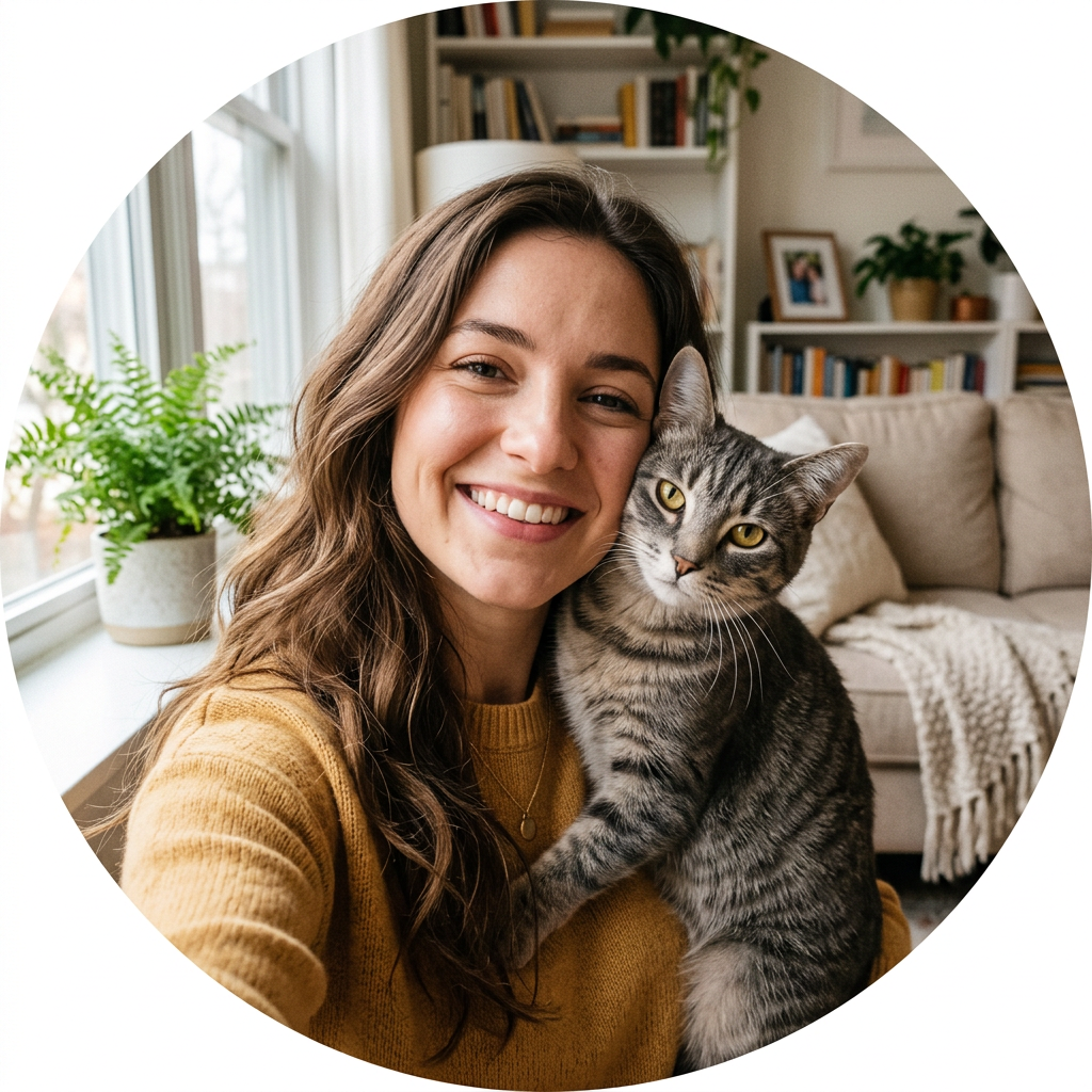 Janette with her cat