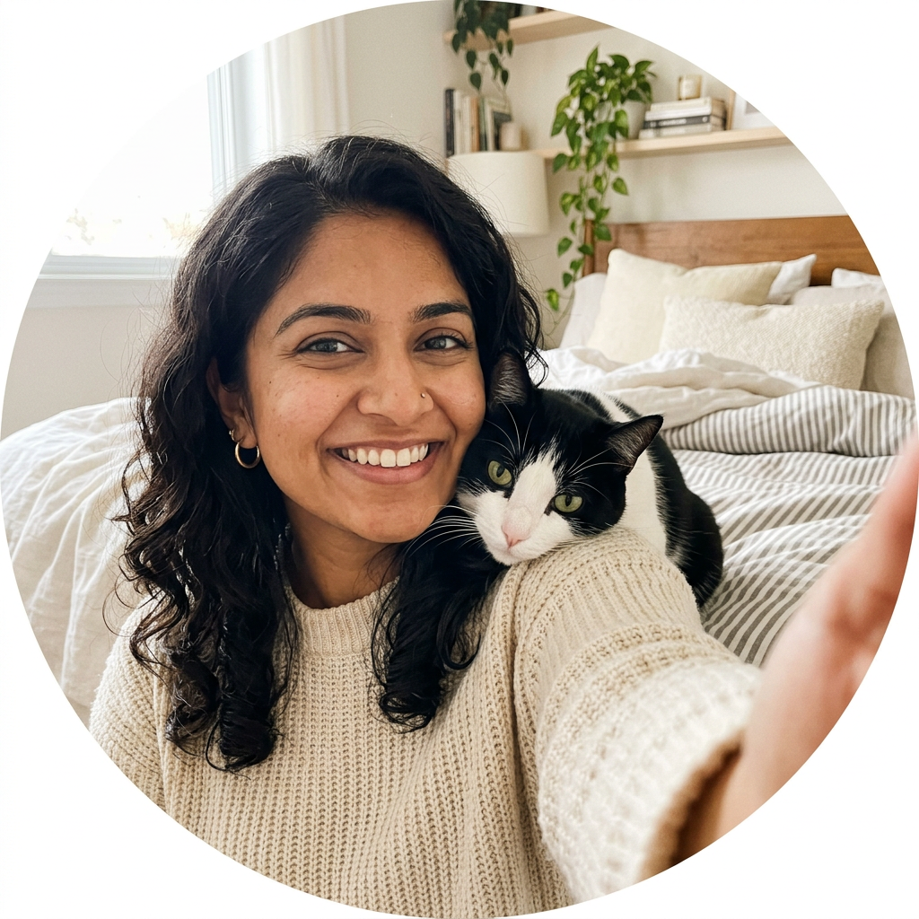 Emily R. with her cat