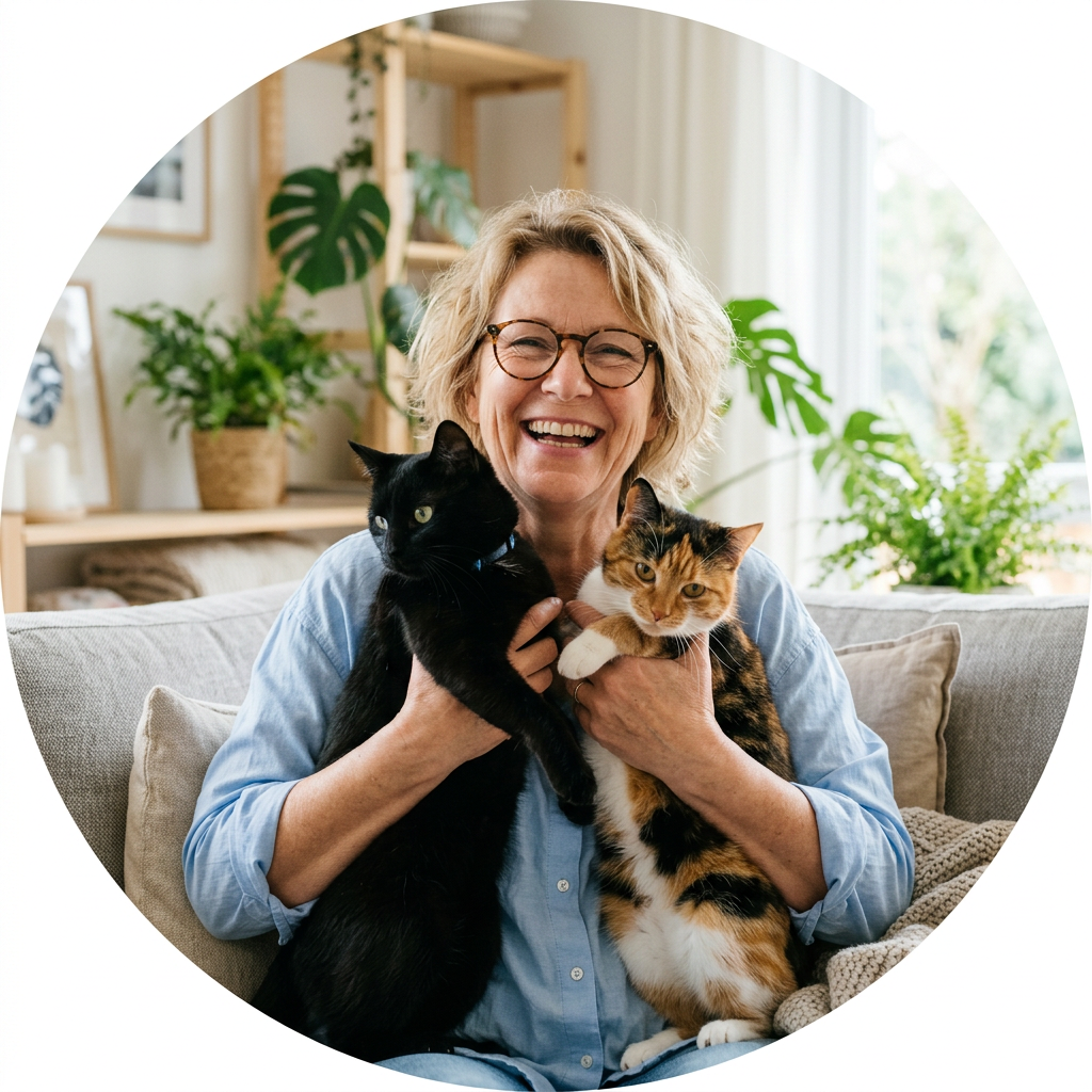 Lauren K. with her cat