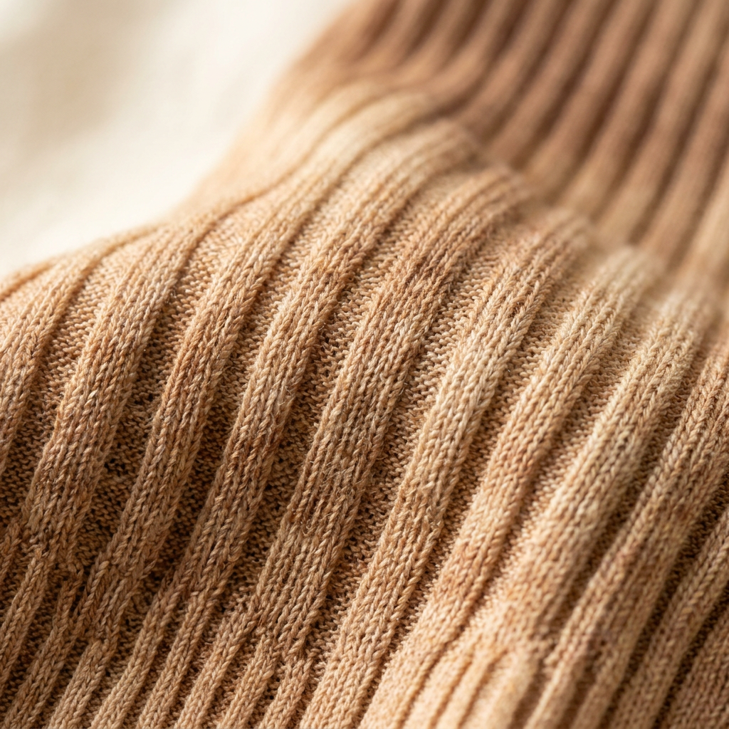 Close-up of the balaclava's stretch knit fabric
